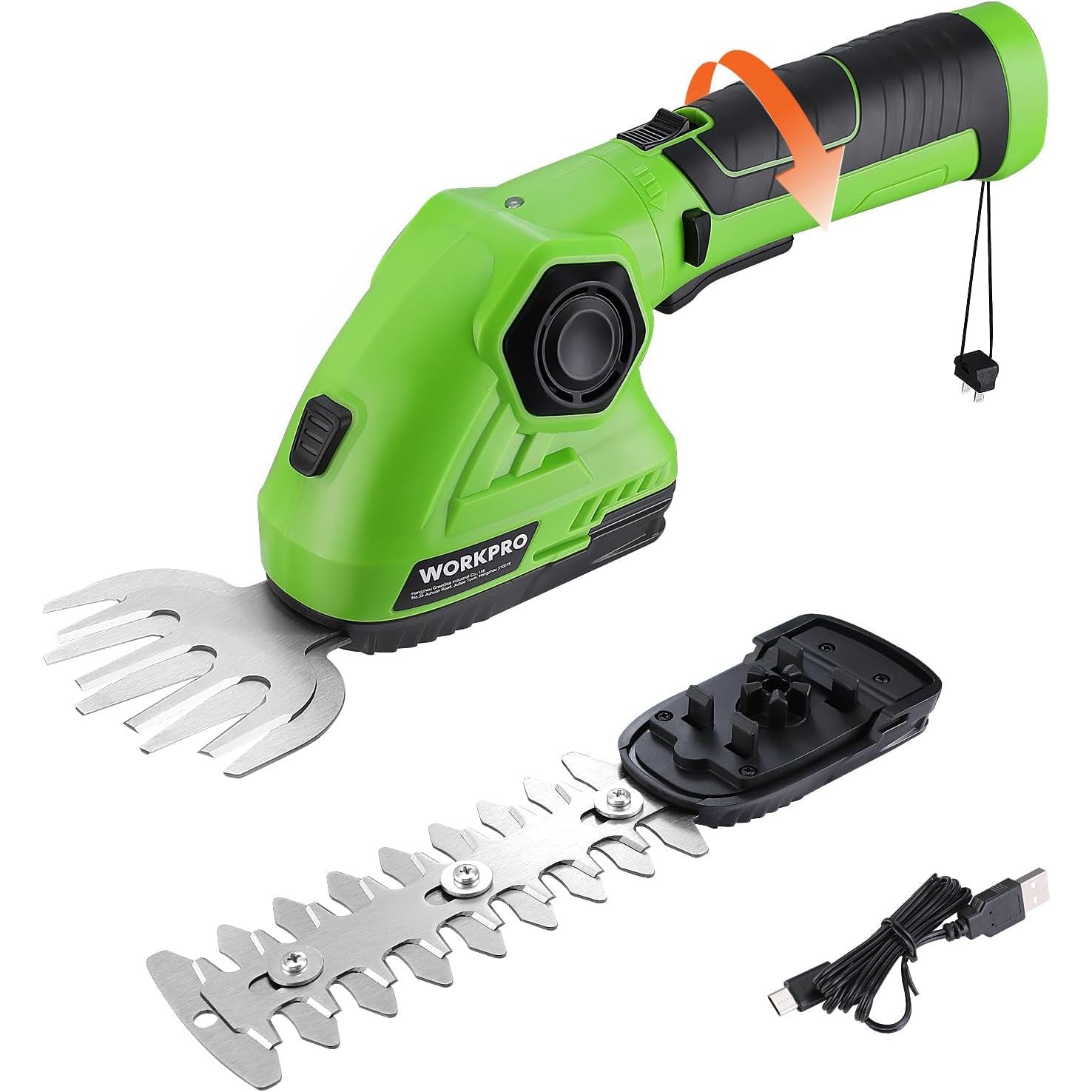 WORKPRO 7.2V Cordless Hedge & Grass Trimmer with Rotating Handle
